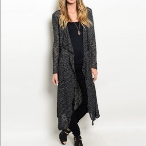 NWOT BLACK GREY CARDIGAN WOMENS S M L